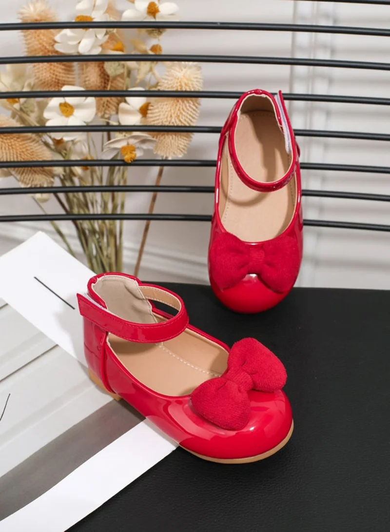 Take Two Girls Red Bow Decoration Shoes